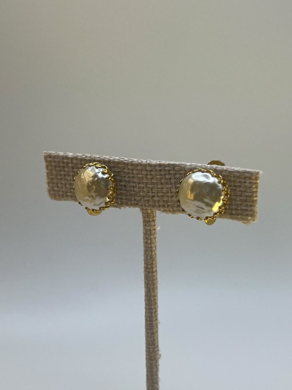 Vintage Signed Miriam Haskell Petite Faux Pearl Clip-On Earrings